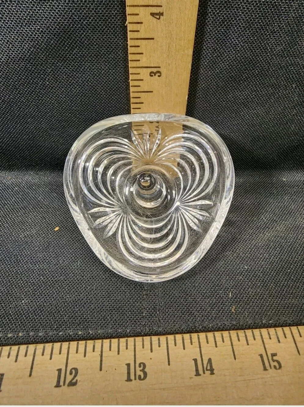 Vintage Scalloped Glass Ring Holder Keeper New